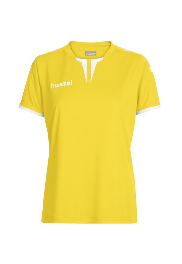 Koszulka sportowa z krótkim rękawem damska Hummel Core Womens SS Jersey. Kolor: żółty. Materiał: jersey. Długość rękawa: krótki rękaw. Długość: krótkie