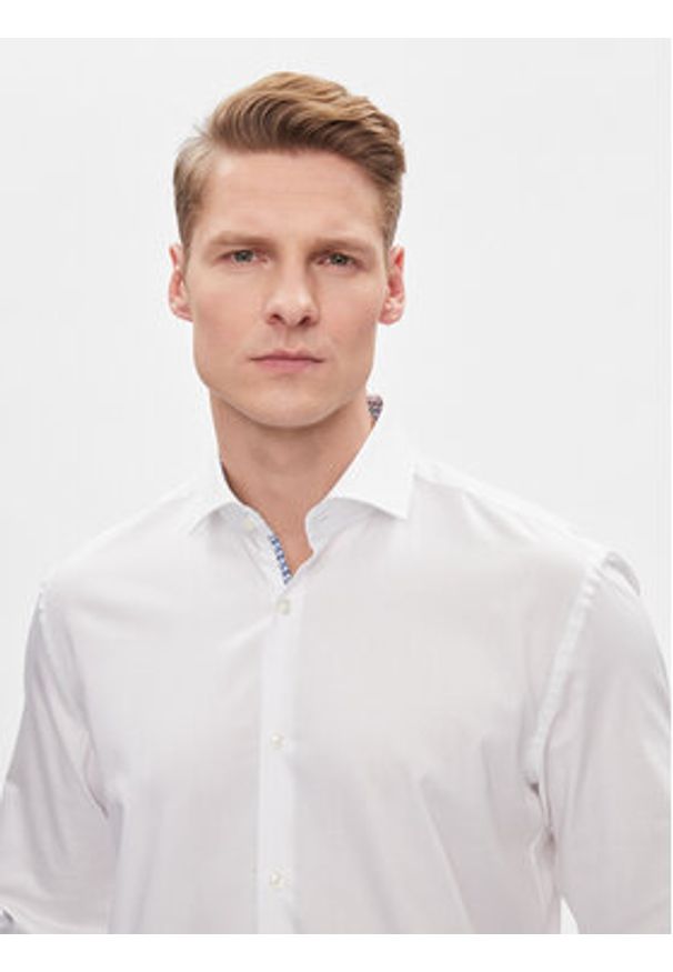 Hugo Koszula Kery 50508303 Biały Slim Fit. Kolor: biały. Materiał: bawełna