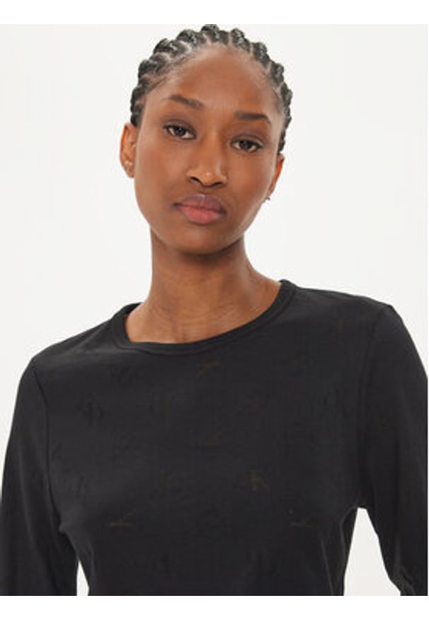 Calvin Klein Jeans Bluzka Burn Out J20J223628 Czarny Regular Fit. Kolor: czarny. Materiał: syntetyk