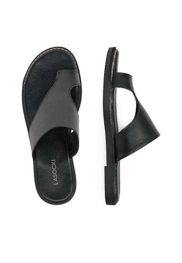 Lasocki Klapki LALITA WI23-LALITA-10 Czarny. Kolor: czarny. Materiał: skóra