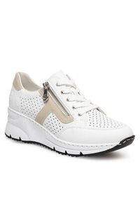 Rieker Sneakersy N6304-80 Biały. Kolor: biały. Materiał: skóra #4