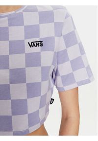 Vans T-Shirt Checker Crew Crop Ii VN000GB5 Granatowy Regular Fit. Kolor: niebieski. Materiał: bawełna