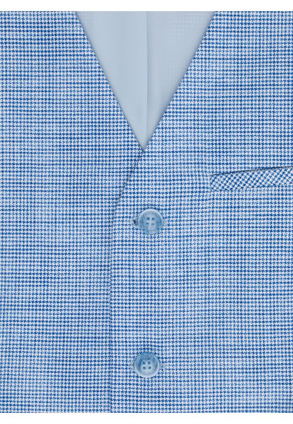 Pako Lorente - PAKO LORENTE – Jednorzędowa kamizelka męska w drobną kratę. Materiał: poliester, bawełna, elastan