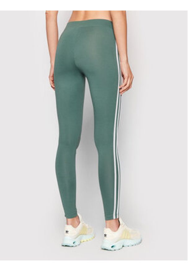 Adidas - adidas Legginsy 3 Stripes HE0405 Zielony Slim Fit. Kolor: zielony. Materiał: bawełna