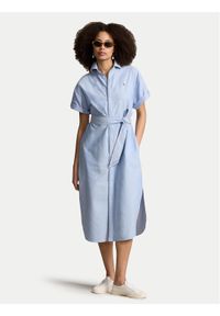 Polo Ralph Lauren Sukienka koszulowa 211935153002 Niebieski Regular Fit. Typ kołnierza: polo. Kolor: niebieski. Materiał: bawełna. Typ sukienki: koszulowe #1
