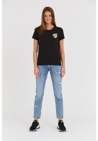 Kenzo - KENZO Czarny damski t-shirt WITH 'TIGER VARSITY' PRINT, Rozmiar XS. Kolor: czarny. Wzór: nadruk #7