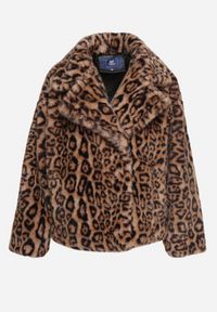 Born2be - Brązowa Kurtka Futerko w Panterkę z Kieszeniami Fidelis. Okazja: na co dzień. Kolor: brązowy. Materiał: futro. Wzór: motyw zwierzęcy. Styl: casual, elegancki #5
