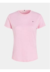 TOMMY HILFIGER - Tommy Hilfiger T-Shirt 1985 WW0WW37857 Różowy Slim Fit. Kolor: różowy. Materiał: bawełna #8