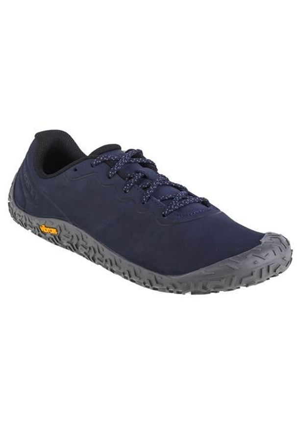 Buty do chodzenia męskie Merrell Vapor Glove. Zapięcie: sznurówki. Kolor: niebieski. Materiał: guma, materiał, tkanina, syntetyk. Szerokość cholewki: normalna. Sport: turystyka piesza