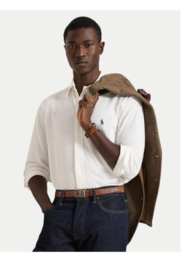Polo Ralph Lauren Koszula 710654408003 Biały Regular Fit. Typ kołnierza: polo. Kolor: biały. Materiał: bawełna