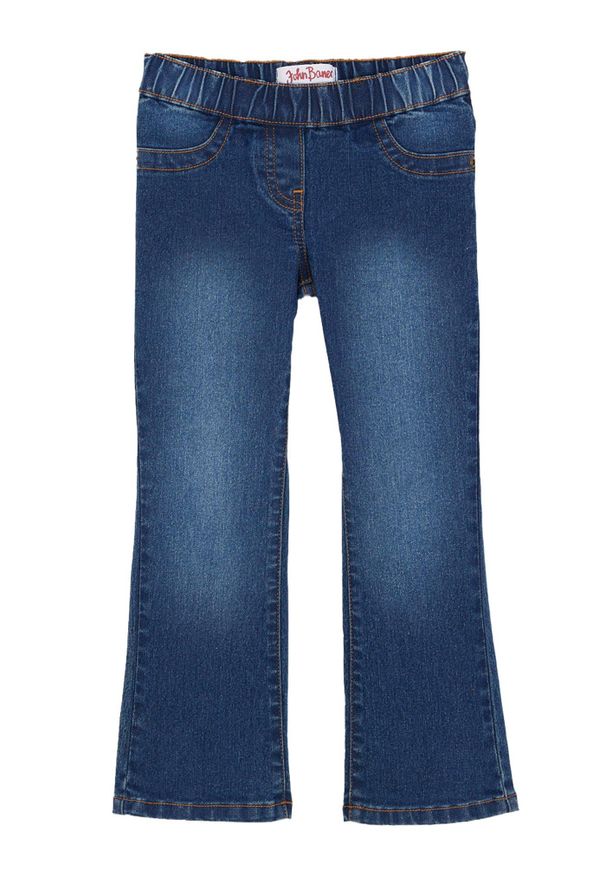 bonprix - Dżinsy bootcut ze średnim stanem i elastyczną gumką w talii. Kolor: niebieski