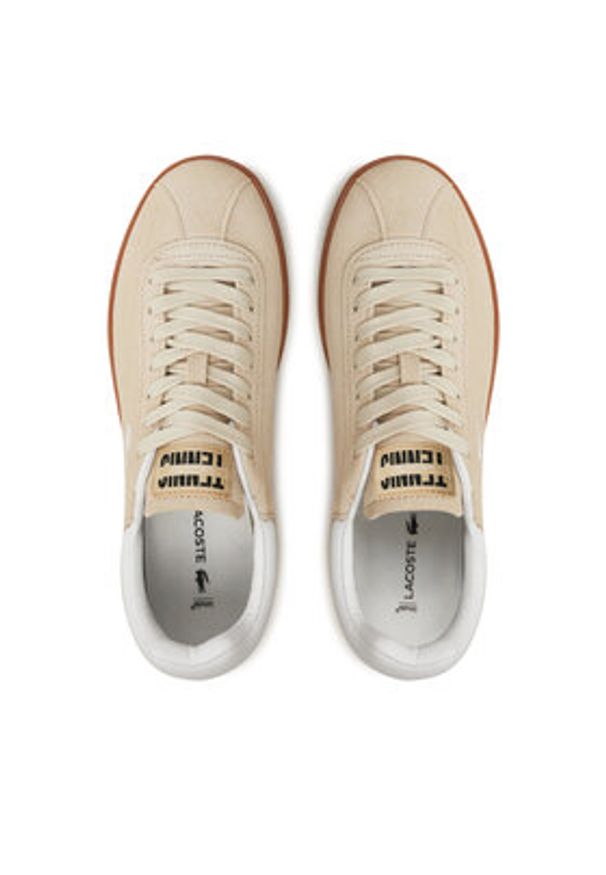 Lacoste Sneakersy Baseshot 7-48SFA0010 Beżowy. Kolor: beżowy. Materiał: zamsz, skóra