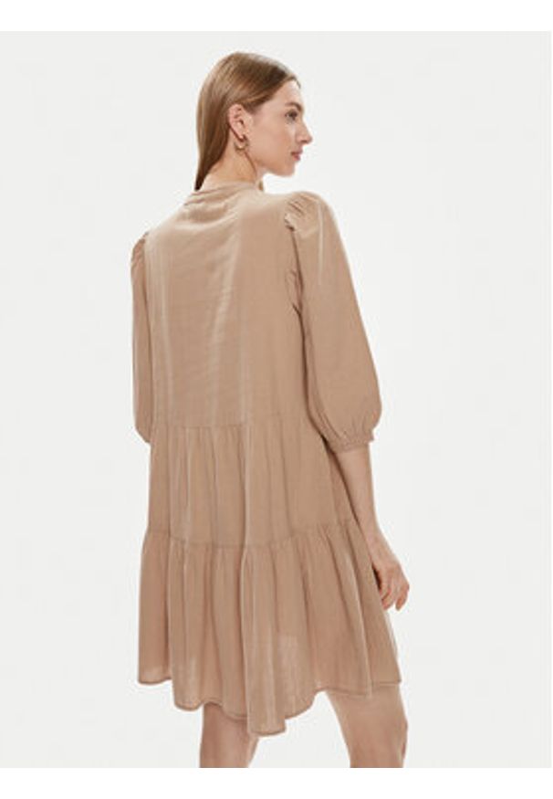 Vero Moda Sukienka letnia Pretty 10279712 Beżowy Regular Fit. Kolor: beżowy. Materiał: bawełna. Sezon: lato