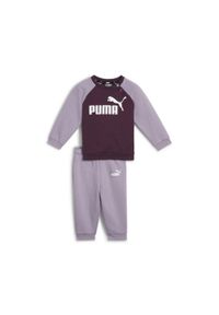 Puma - Zestaw z joggerami i raglanową bluzą dla małych dzieci Minicats Essentials PUMA. Kolor: fioletowy. Materiał: dresówka