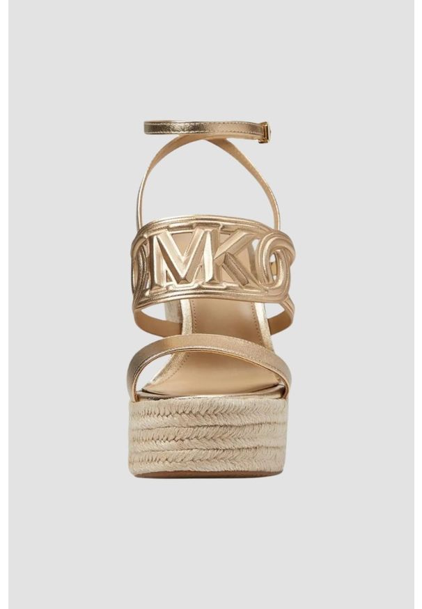 Michael Kors - MICHAEL KORS Złote sandały Alma Wedge Espadrille, Rozmiar 39,5. Kolor: złoty