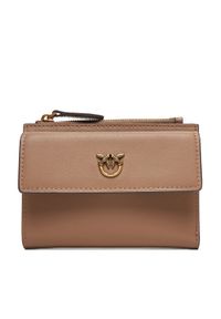 Pinko - PINKO Duży Portfel Damski Compact Wallet AI 25-26 PCPL 103612 A29Q Beżowy. Kolor: beżowy. Materiał: skóra