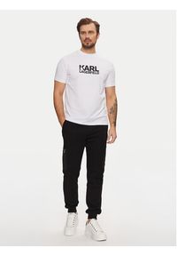 Karl Lagerfeld - KARL LAGERFELD T-Shirt 755087 551235 Biały Regular Fit. Typ kołnierza: dekolt w karo. Kolor: biały. Materiał: bawełna