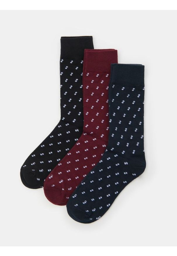 Sinsay - Prążkowane skarpetki 3 pack - czarny. Kolor: czarny. Materiał: prążkowany