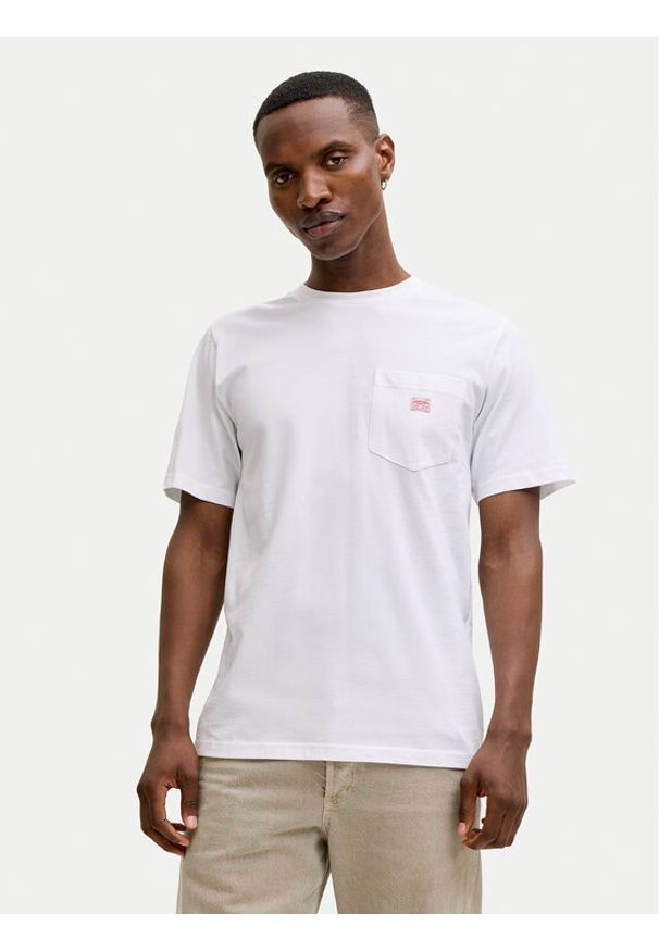 Jack & Jones T-Shirt Blucaleb 12293019 Biały Regular Fit. Kolor: biały. Materiał: bawełna