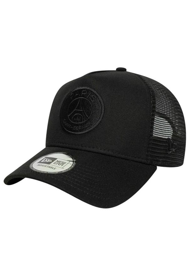 PSG - New Era czapka z daszkiem Trucker Cap Paris Saint-Germain czarna. Kolor: czarny