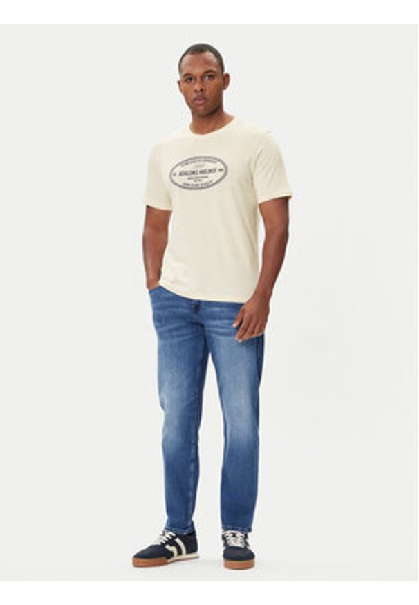 Jack & Jones T-Shirt York 12283800 Écru Relaxed Fit. Materiał: bawełna