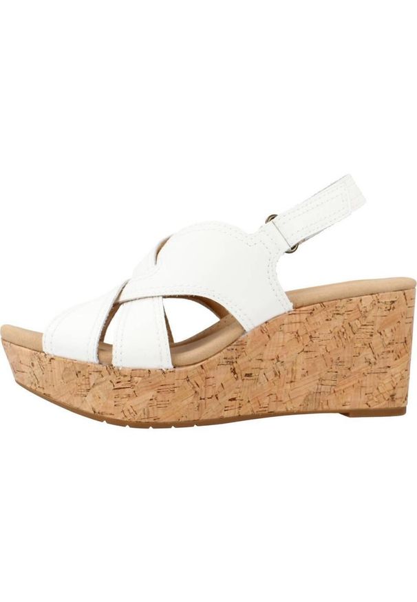 Clarks - Sandały CLARKS ROSE ERIN Biały. Kolor: biały. Materiał: tkanina, skóra. Sport: turystyka piesza