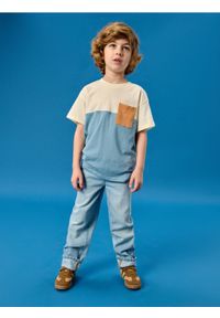 Sinsay - Jeansy straight leg z regulacją w pasie - niebieski. Kolor: niebieski