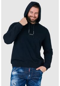Armani Exchange - ARMANI EXCHANGE Granatowa bluza męska z kapturem i logo, Rozmiar S. Typ kołnierza: kaptur. Kolor: niebieski #1
