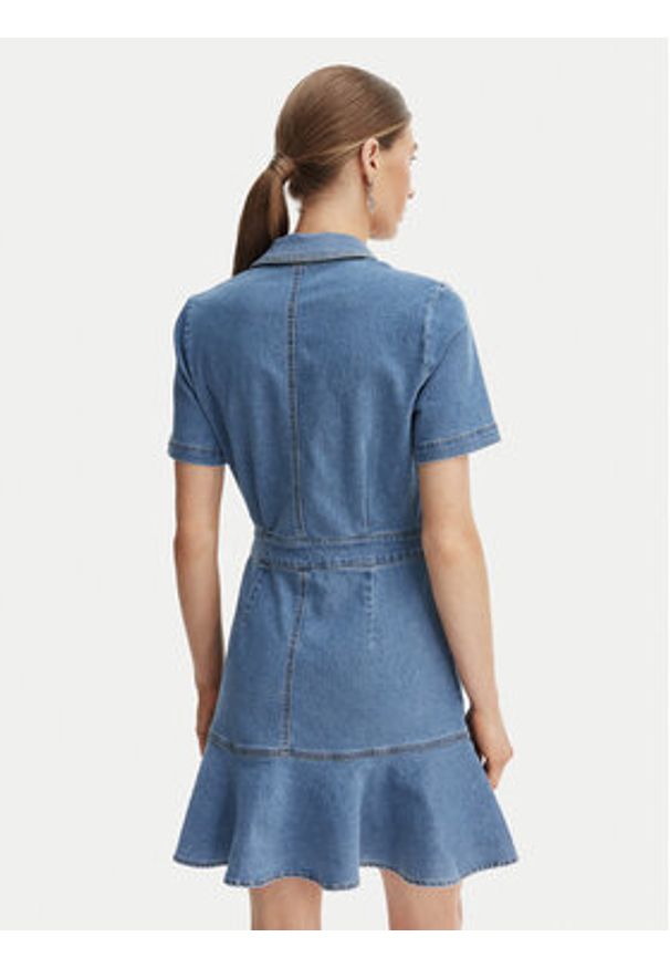 Morgan Sukienka jeansowa 261-RIGHT Niebieski Slim Fit. Kolor: niebieski. Materiał: bawełna