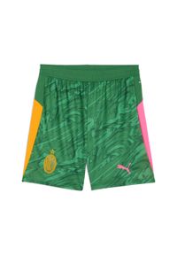 Puma - Męskie szorty bramkarskie AC Milan 25/26 PUMA Archive Green Intense Orange. Kolor: zielony, pomarańczowy, wielokolorowy, żółty. Materiał: tkanina. Sport: piłka nożna