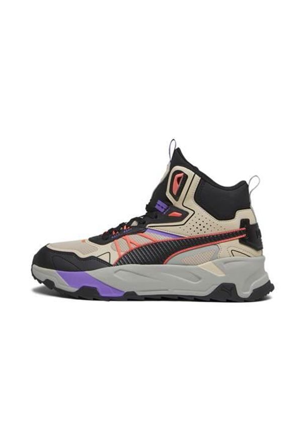 Buty do chodzenia męskie Puma Trinity Mid Hybrid. Wysokość cholewki: za kostkę. Zapięcie: sznurówki. Kolor: wielokolorowy, beżowy, czarny. Materiał: materiał. Szerokość cholewki: normalna. Sport: turystyka piesza