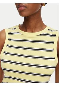 TOMMY HILFIGER - Tommy Hilfiger Top WW0WW50025 Żółty Regular Fit. Kolor: żółty. Materiał: bawełna #2