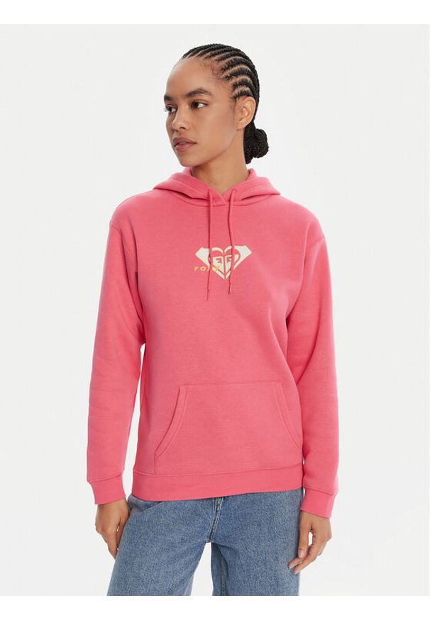 Roxy Bluza ERJFT05028 Różowy Regular Fit. Kolor: różowy. Materiał: bawełna