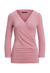 Lauren Ralph Lauren - LAUREN RALPH LAUREN Bluzka 200824366027 Różowy Slim Fit. Kolor: różowy. Materiał: wiskoza