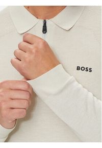 BOSS - Boss Sweter Momentum 50520604 Beżowy Slim Fit. Kolor: beżowy. Materiał: bawełna, syntetyk