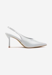 Renee - Niebieskie Czółenka Sandały Slingback Vices na Obcasie Typu Szpilka Tilionea. Okazja: na ślub cywilny, na wesele. Kolor: niebieski. Materiał: jeans. Obcas: na obcasie. Styl: elegancki. Wysokość obcasa: średni #3