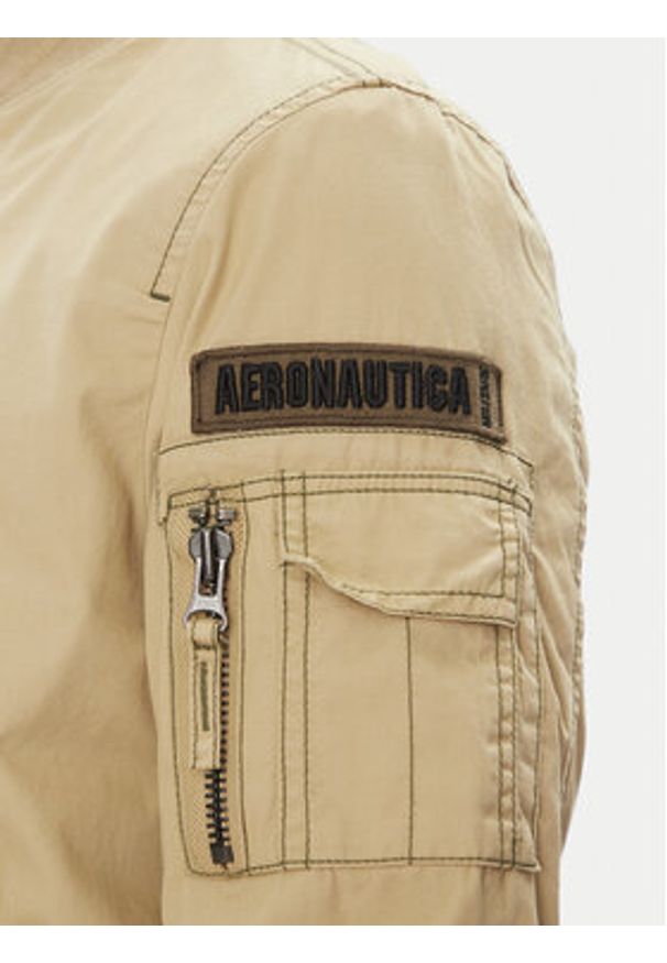 Aeronautica Militare Kurtka bomber 251AB2216CT3501 Beżowy Regular Fit. Kolor: beżowy. Materiał: bawełna