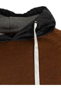 Takeshy Kurosawa Sweter "With Hood" | 83149 | Maglia | Mężczyzna | Brązowy. Okazja: na co dzień. Kolor: brązowy. Materiał: akryl, wełna. Wzór: aplikacja. Styl: casual #9