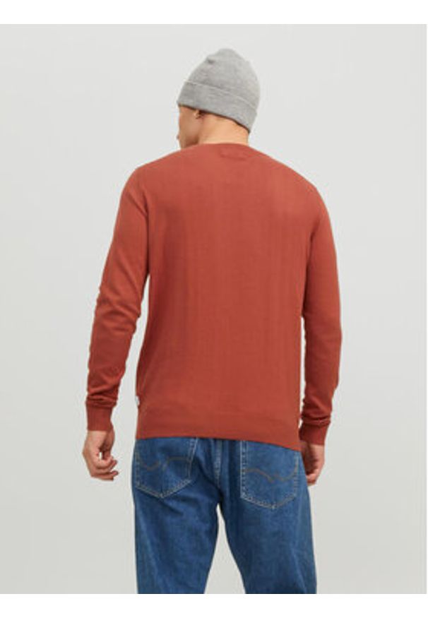 Jack & Jones Sweter 12208364 Pomarańczowy Regular Fit. Kolor: pomarańczowy. Materiał: bawełna