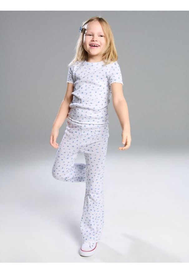 Sinsay - Legginsy flare ze wzorem - szary. Kolor: szary