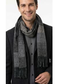 V. Fraas - Szalik z Frędzlami, Szary, Wzór Geometryczny Miękki, Firmy V.Fraas -Cashmink. Kolor: szary. Materiał: syntetyk, materiał, wełna, poliakryl, tkanina. Wzór: geometria. Sezon: lato #4