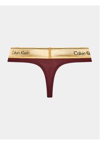 Calvin Klein Underwear Stringi 000QF7449E Bordowy. Kolor: czerwony. Materiał: bawełna #2