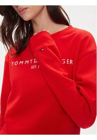 TOMMY HILFIGER - Tommy Hilfiger Bluza Logo WW0WW39791 Czerwony Regular Fit. Kolor: czerwony. Materiał: bawełna, syntetyk