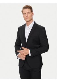 Hugo Garnitur 50450994 Czarny Extra Slim Fit. Kolor: czarny. Materiał: wełna #8