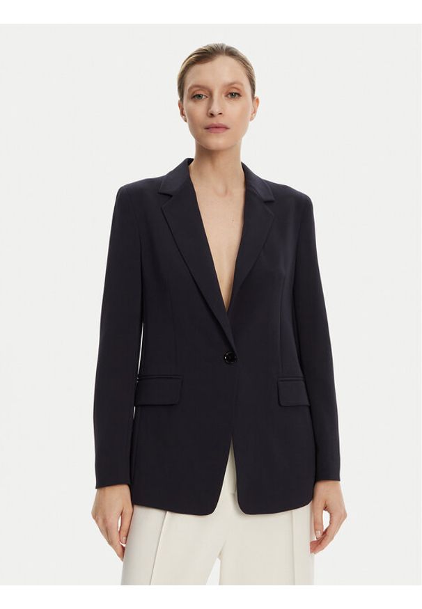 BOSS - Boss Marynarka Jocaluah 50490053 Granatowy Regular Fit. Kolor: niebieski. Materiał: syntetyk