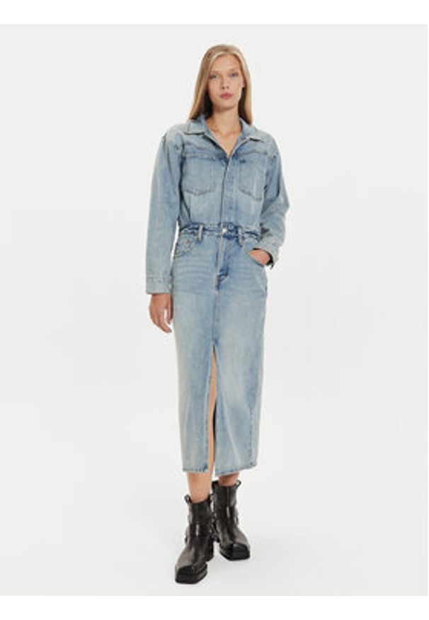 Levi's® Sukienka jeansowa Western 0002Q-0000 Niebieski Regular Fit. Kolor: niebieski. Materiał: bawełna