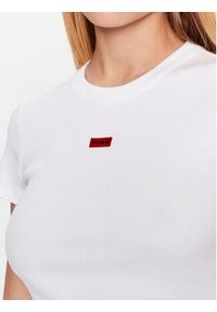 Hugo - HUGO T-Shirt Deluisa 50489120 Biały Slim Fit. Kolor: biały. Materiał: bawełna