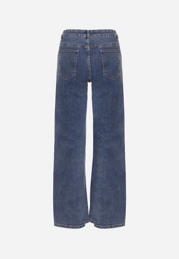 Born2be - Niebieskie Szerokie Jeansy z Wiskozą z Regularnym Stanem Setve. Okazja: na co dzień. Kolor: niebieski. Styl: elegancki, casual