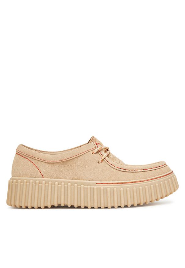 Clarks Półbuty Torhill Bee 26181191 Écru. Materiał: skóra, zamsz