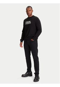 Karl Lagerfeld - KARL LAGERFELD Bluza 705091 553917 Czarny Regular Fit. Typ kołnierza: dekolt w karo. Kolor: czarny. Materiał: bawełna #5
